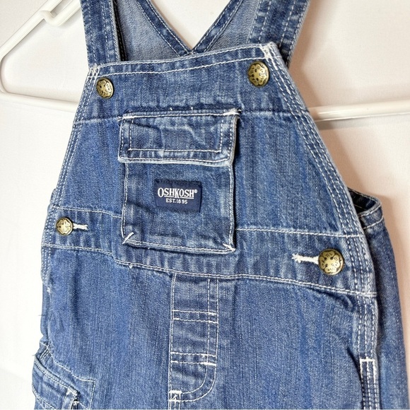 OshKosh Denim Short Overalls American Flag Snap Strap Baby Girl Boy 3 - 6 Month - Picture 3 of 7